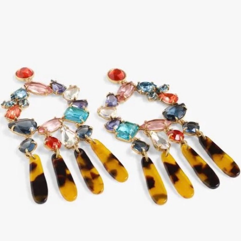 J.Crew Crystal and Resin Chandelier Earrings